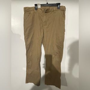 Carhartt Size 38X30 Khaki Cotton Solid Khakis Men's Pants